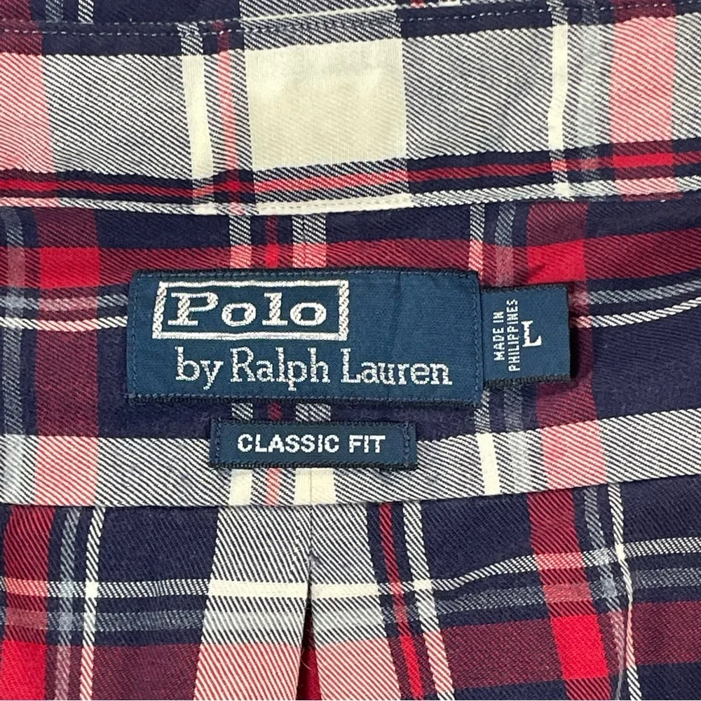 Polo Ralph Lauren VINTAGE Classic Fit Plaid Button Down Shirt - Mens Large